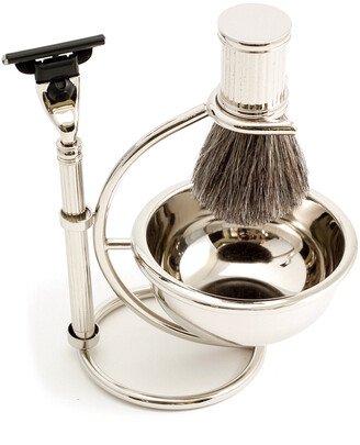 Mach 3Pc Chrome Razor & Pure Badger Brush & Soap Dish-AA