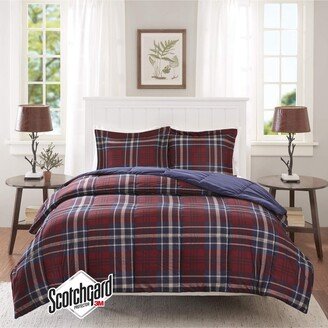 Gracie Mills Essentials Bernard 3M Scotchgard Down Alternative Comforter Mini Set, Full/ Queen, Red - BASI10-0399