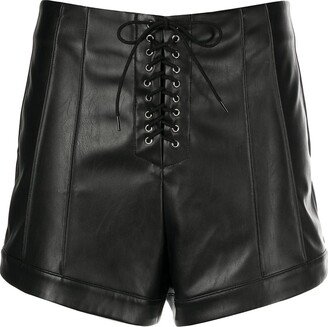 Lace-Up High-Waist Shorts