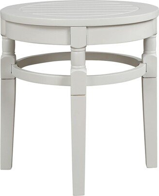 Pebble Lane Living Hardwood Round Side Table- Light Dove Gray