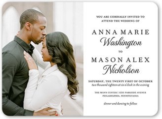 Wedding Invitations: Basic Union Wedding Invitation, White, Matte, Signature Smooth Cardstock, Rounded