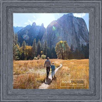 PosterPalooza 24x24 Rustic Complete Wood Square Picture Frame with UV Acrylic, Foam Board Backing, & Hardware