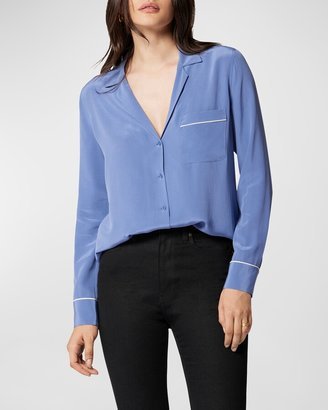 Keira Button-Front Satin Top