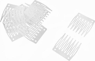 Unique Bargains Women's Plastic 7 Teeth Hairdressing Clamp Decor DIY Accessories Hair Combs Clear 10 Pcs