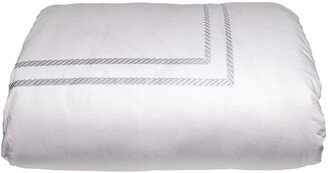 Bovi Fine Linens Simone Queen Duvet Cover, White/Silver