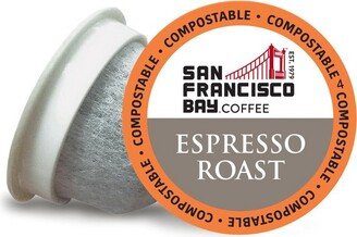San Francisco Bay Coffee San Francisco Bay Compostable Coffee Pods - Espresso Roast (80 Ct) K Cup Compatible including Keurig 2.0, Dark Roast