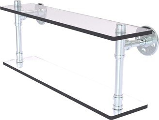 Pipeline Collection 22 Inch Double Glass Shelf