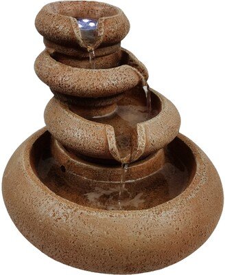 Donglin Furniture Indoor Three Tier Flowing Tabletop Fountain with LED Light