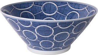 Legend of ASIA Indigo Blue Circle Bowl - 16x16x6.5