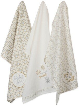 Assorted Winter Sparkle Embellished Dishtowel Set