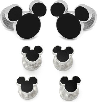 Men's Mickey Mouse Silhouette Cufflinks and Stud Set, 6 Piece Set