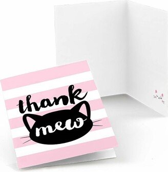 Big Dot of Happiness Purr-fect Kitty Cat - Kitten Meow Baby Shower or Birthday Party Thank You Cards (8 Count)