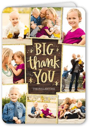 Thank You Cards: Big Bright Wishes Thank You Card, Brown, 5X7, Matte, Folded Smooth Cardstock, Rounded