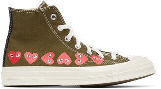 Khaki Converse Edition Multiple Hearts Chuck 70 High Sneakers