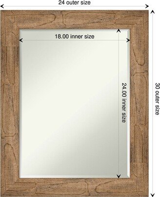 Petite Bevel Wood Bathroom Wall Mirror - Owl Brown Frame - Owl Brown - 24 x 30 in