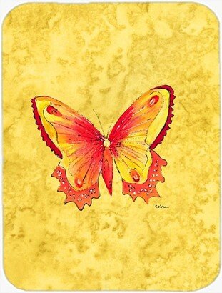 8857LCB Butterfly On Yellow Glass Cutting Board