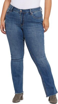 Plus Size Mid Rise Flap Pocket Bootcut Jeans