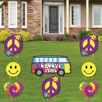 Big Dot Of Happiness 60's Hippie - Outdoor Lawn Decor - 1960s Groovy Party Yard Signs - Set of 8