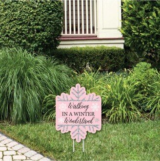 Big Dot Of Happiness Pink Winter Wonderland Outdoor Lawn Sign Holiday Snowflake Party Yard Sign 1 Pc