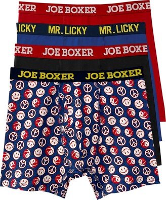 Men's Zen Lickies Cotton Stretch Boxer Briefs, Pack of 4