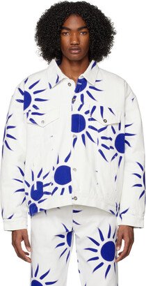 White Printed Denim Jacket