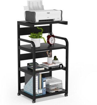 Tribesigns Mobile Printer Stand with Storage Shelves,4 Tier Printer Cart Desk Machine Stand