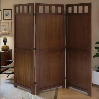 Devera 3 Panel Wood Room Divider Folding Screen