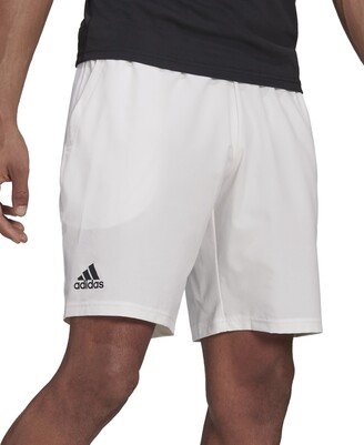 Men's Club Stretch-Woven Tennis Shorts - White / Black