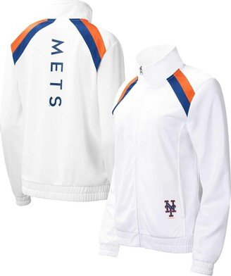 Women's G-iii 4Her by Carl Banks White New York Mets Red Flag Full-Zip Track Jacket