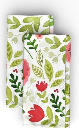 Cloth Napkins: Poppy Chintz - Pink Cloth Napkin, Longleaf Sateen Grand, Multicolor