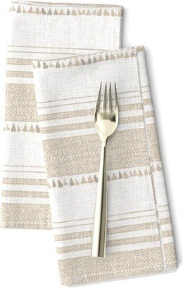 Linen Dinner Napkins | Set Of 2 - French Tassel By Holli Zollinger Charcoal Stripe Woven Cloth Spoonflower