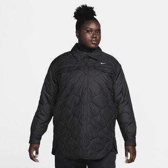 Women's Sportswear Essential Quilted Trench (Plus Size) in Black