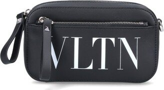 Logo Printed Zip-Up Small Shoulder Bag