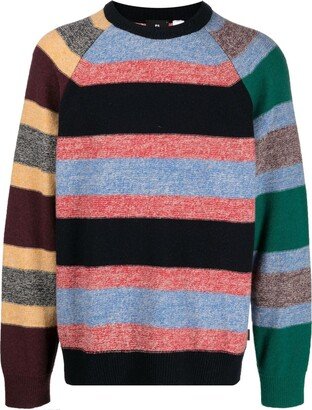 Stripe-Print Crew-Neck Jumper