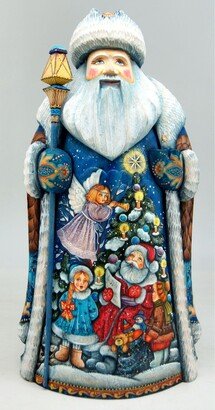 G.DeBrekht Woodcarved and Hand Painted Christmas Play Tree Santa Figurine Christmas Decor