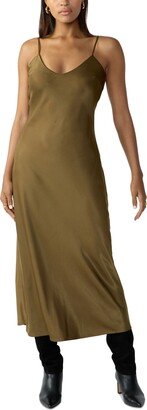 Women's V-Neck Slip Midi Dress