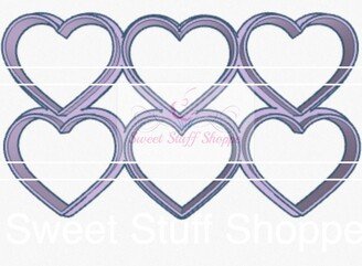 Multi Heart Cookie Cutter - 3D Printed Cookie Cutter, Sweet Stuff Shoppe, 6 Hearts, 2
