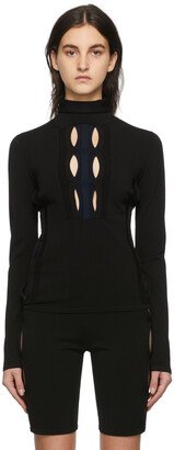 Black & Navy Double Hosiery Turtleneck