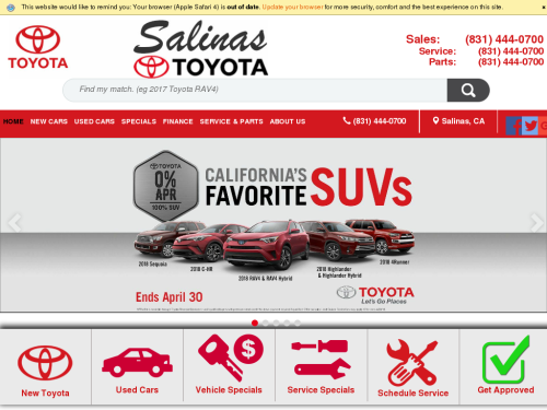 Salinas Toyota Promo Codes & Coupons
