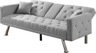 TOSWIN Convertible Sofa and Daybed with Square Arm Armrests & Multiple Adjustable Positions