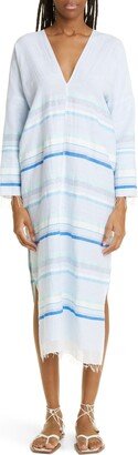 Ruki Stripe Long Sleeve Cover-Up Caftan