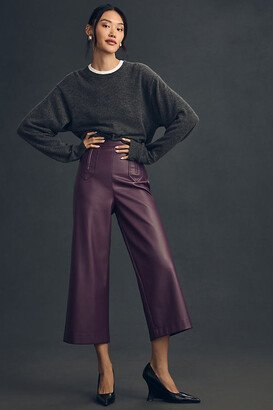 Double Zip Faux Leather Crop Pants