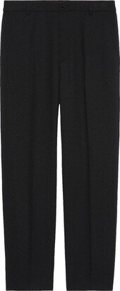 Piped-Trim Cropped Trousers