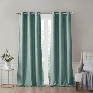 Leighton Tonal Printed Faux Silk Total Blackout Curtain Panel Pair