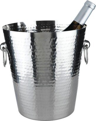 Hammered Ice Bucket by Viski, Silver Finish