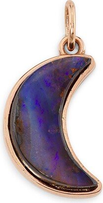 Galaxy 10K Yellow Gold & Boulder Opal Crescent Moon Charm