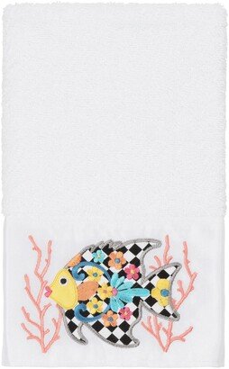 Feliz Embellished Hand Towel - White