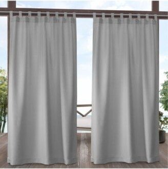 Indoor Outdoor Solid Cabana Tab Top Curtain Panel Pair