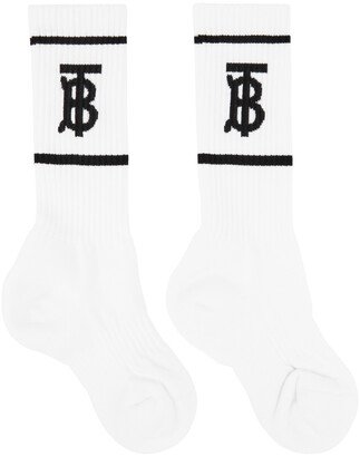 White TB Monogram Socks