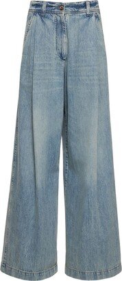 Denim mid waist extra wide jeans